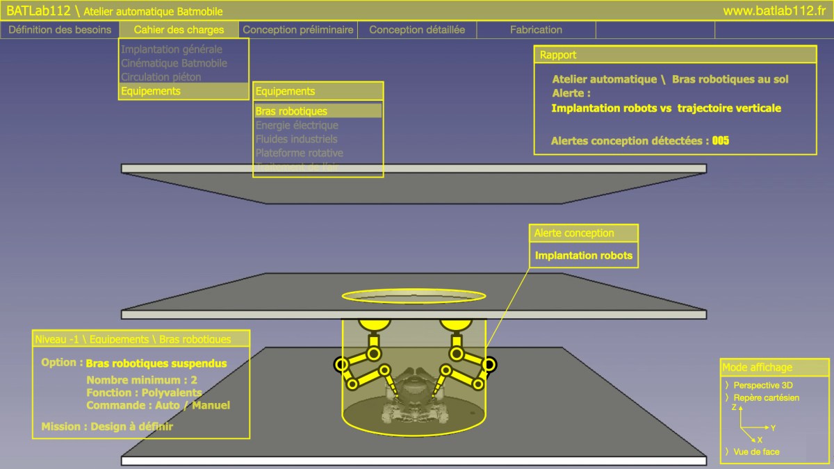 Atelier de la Batcave – Cahier des charges –&nbsp;Ep1